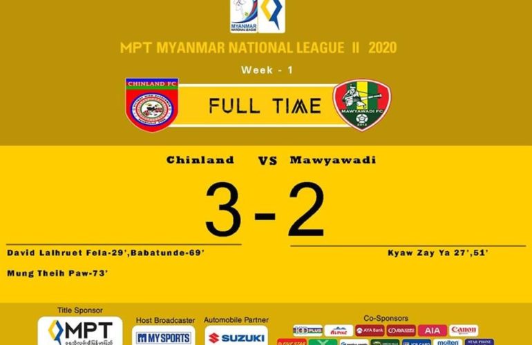 MPT Myanmar National League II 2020 အမှတ်ပေးဘောလုံးပြိုင်ပွဲ (Week-1) Chinland FC ပွဲဦးထွက်